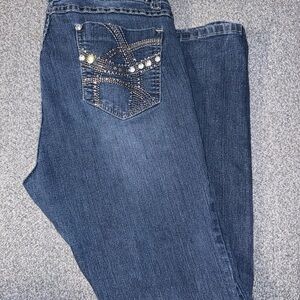 Stylish Y2K Jeans with Embellished Pocket